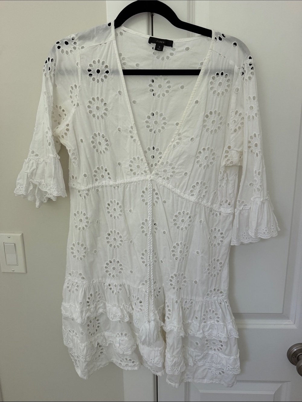 J. Crew Cover-Up White Eyelet V-Neck